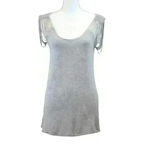 Armani Exchange Ripped Shredder Shoulder Gray Short Sleeve T-Shirt Size Small - Picture 1 of 8